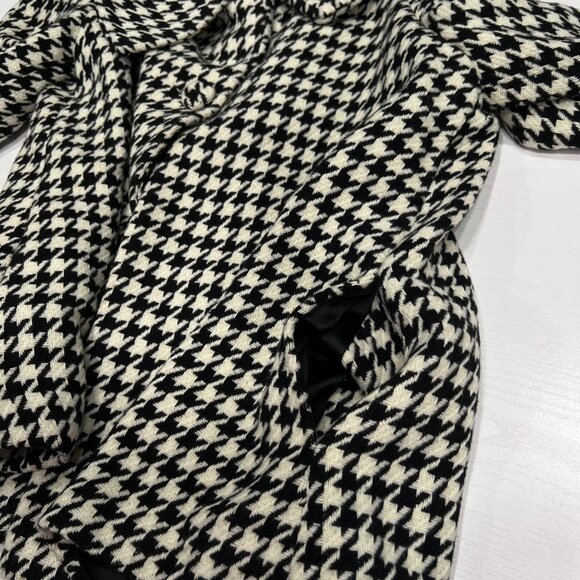 Darling Womens Karmen Black White Houndstooth Swing Jacket Double Collar Med - Picture 10 of 16